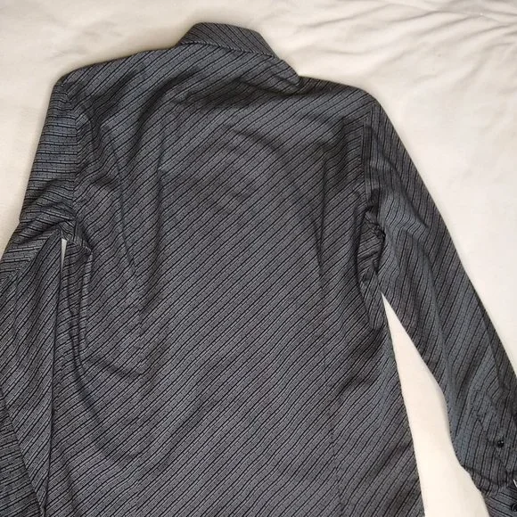 NWOT Grey Black Patterned Button Down Dress Shirt - Picture 6 of 10